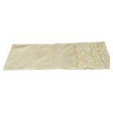 Beige Fabric Table Runner with Embellished Floral