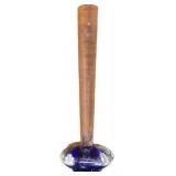 Glass Bud Vase with Blue Base and Amber Neck