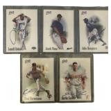 Five Bowman Baseball Cards Featuring Player Autogr
