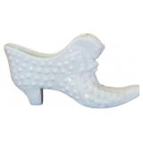 Fenton White Hobnail Glass Shoe - 6' x 3.5'