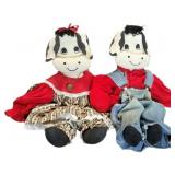 24' Cow-Themed Cloth Dolls in Vintage Farm-Style A