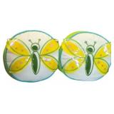 Two Circular Butterfly-Themed Decorative Cushions