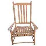 Vintage Wooden Slat-Back Chair with Armrests