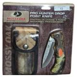 Mossy Oak Pro Hunter Drop Point Knife with Belt Sh