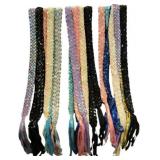 7 Sequin Belts in Assorted Colors With Fringe Ends