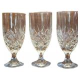 3 Cut Glass Goblets, Approx. 7.5 in. Tall