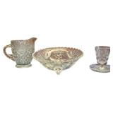 3-Piece Pressed Glass Set with Pitcher, Bowl, and