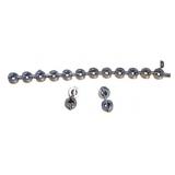 3 Jewelry Pieces: 7.5' Bracelet and Clip Earrings