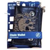 Black Leather RFID-Protected Chain Wallet with Sku