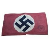Reenactment Armband, 9' x 5', Red Fabric With Blac