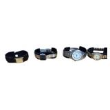 Lot of Four Mixed Wristwatches with Various Bands