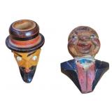 Folk Art Heads: Wooden Hand-Carved Figures ~ Pipe