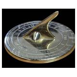Brass 3.5-Inch Sundial With Roman Numerals