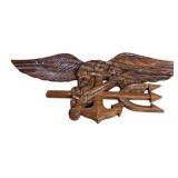 German Wall Plaque Made from Acacia Wood, 20' x 8.
