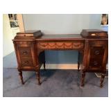 Antique desk and chair. Chair needs repair.