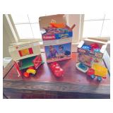 Vintage toys including Lincoln logs, Fisher-Price