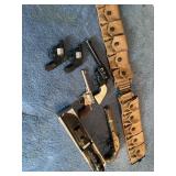 Survival, knife, vintage toy, guns, and ammo belt