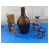 Owen Illinois Duraglas swirl amber bottle, Howard