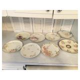 6 Hand painted J. P. France plates, one Havilland