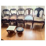 Five antique Duncan five style chairs. For a