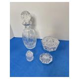 Waterford pieces. Includes paperweight decanter,