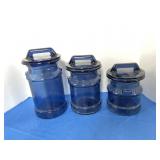 Vintage L. E. Smith cobalt blue milk can