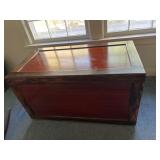 Large Wood chest. Measures 42 1/2 wide by 24 h