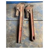 Reed manufacturing pipe wrenches. 24 and 18.