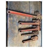 Pipe wrenches. Proto, rigid, and the other one I