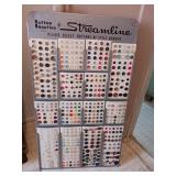 Vintage streamline button display,