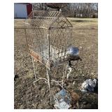 Birdcage and other outdoor decor