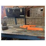 HILTI drill bits, organizers, empty metal toolbox