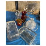 Vintage glass, butter, dish, food, storage