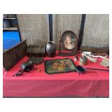 Vintage and decor items, including climax, food,
