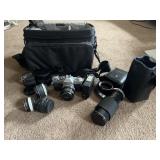 Vintage Canon 35 mm QL FTb camera, extra lenses