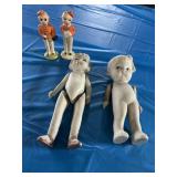 Vintage bellhop salt and pepper shakers and two