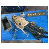 Primitive decor, including gardening, angel