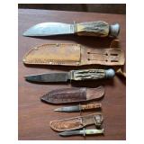 Vintage solingen German Bowie knife and 3 other