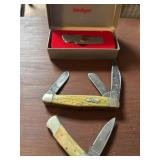 Case, Parker cut company, and Kershaw knives.