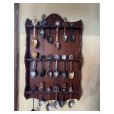 Souvenir spoons and thimbles and displays