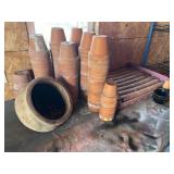 Planter and clay pots