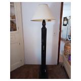 Floor lamp wooden with a water spout