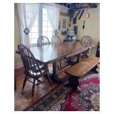 Solid oak dining room table 4