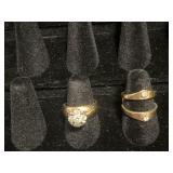 14 KT gold ring and guard. 14KT Y/G diamond ring