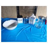 Rosemary teapot metal sugar tan green and white