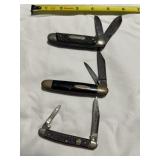 Three vintage pocket knives, incl. Prov cut