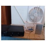 Metal fan and DVD / VCR player by Magnavox no