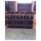 Antique / vintage trunk missing its leather