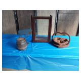 Wooden glass display case three other wood items
