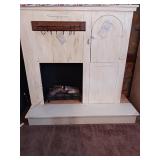 Home made fireplace mantle with a electric faux